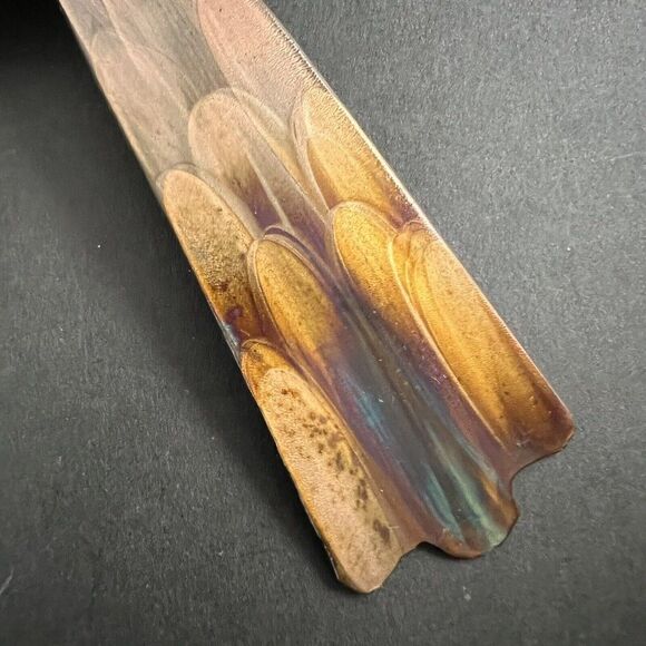 Flame Painted Copper Cross Wall Hang Decor Artisan Handmade Small 6” X 4” cottag - Picture 4 of 8